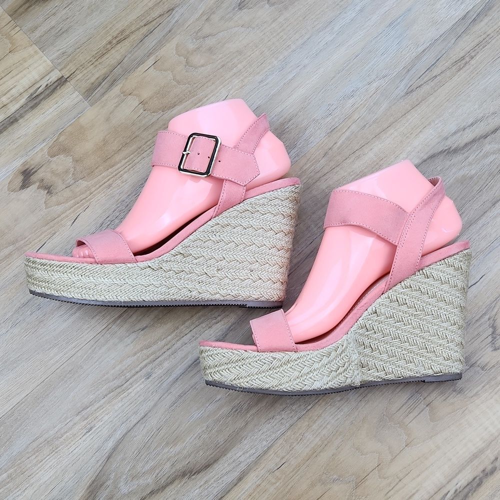 🔸️Madden Coral Vail Buckle Strap Espadrille Wedge Heels Size 8.5 - Picture 7 of 12